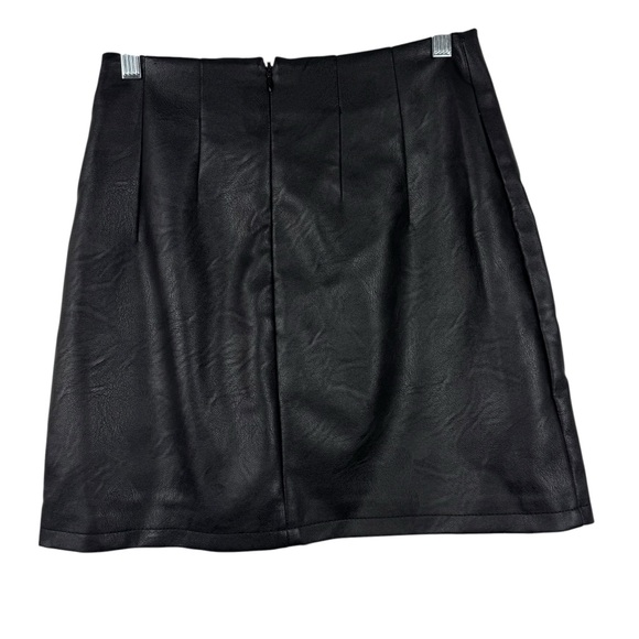 NWT TOPSHOP Faux Leather Mini Skirt Vegan Leather Split Party Holiday 4 Small - Picture 8 of 13